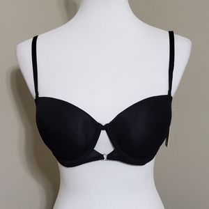 Black mesh convertible pushup bra